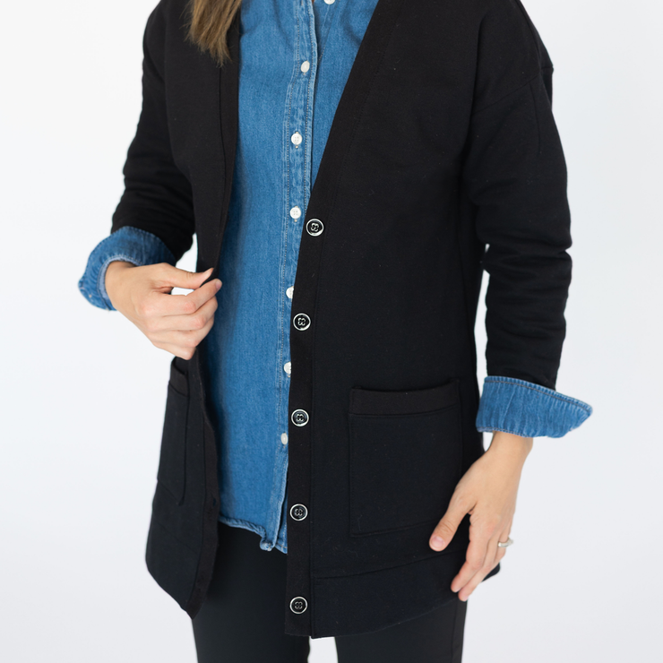 Polly Oversized Cardigan in Black