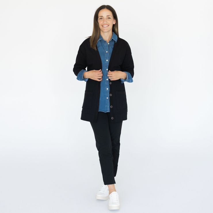 Polly Oversized Cardigan in Black