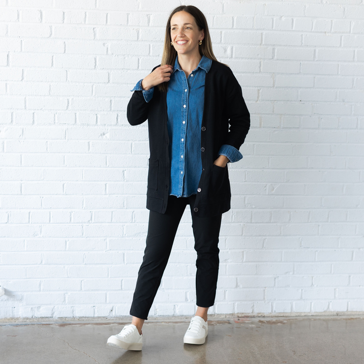 Polly Oversized Cardigan in Black
