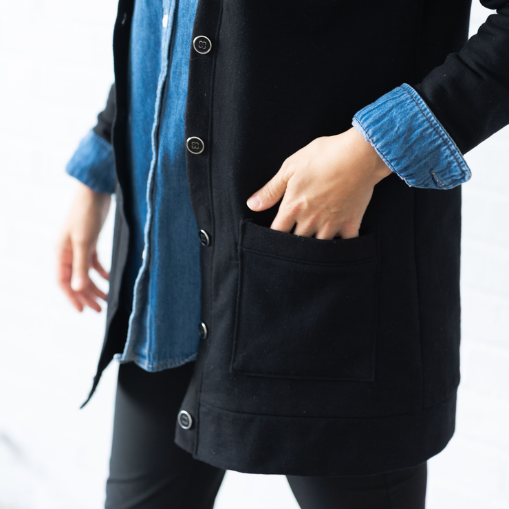 Polly Oversized Cardigan in Black