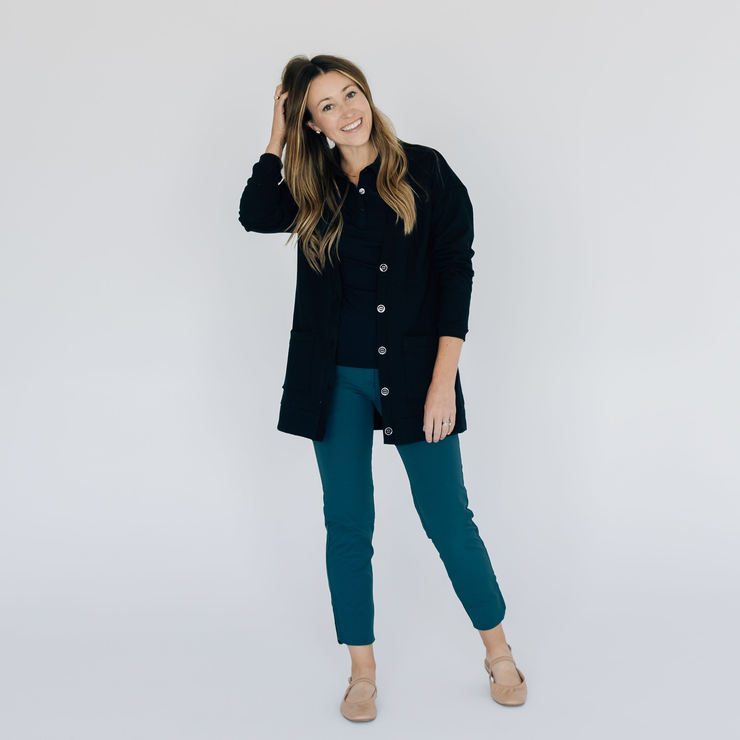 Polly Oversized Cardigan in Black