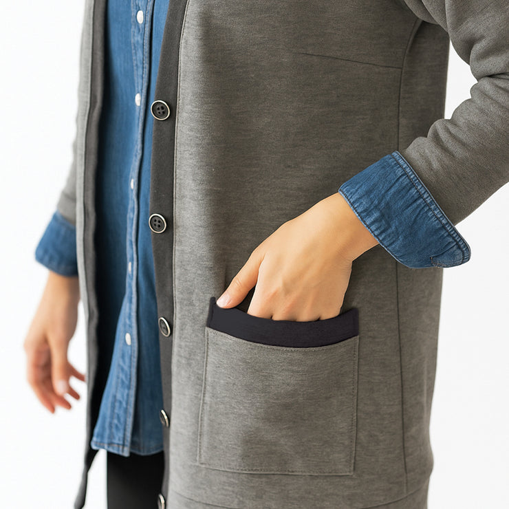 Polly Oversized Cardigan in Grey