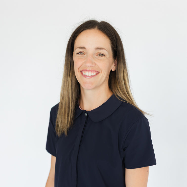 Beth Button-Up in Navy Blazer