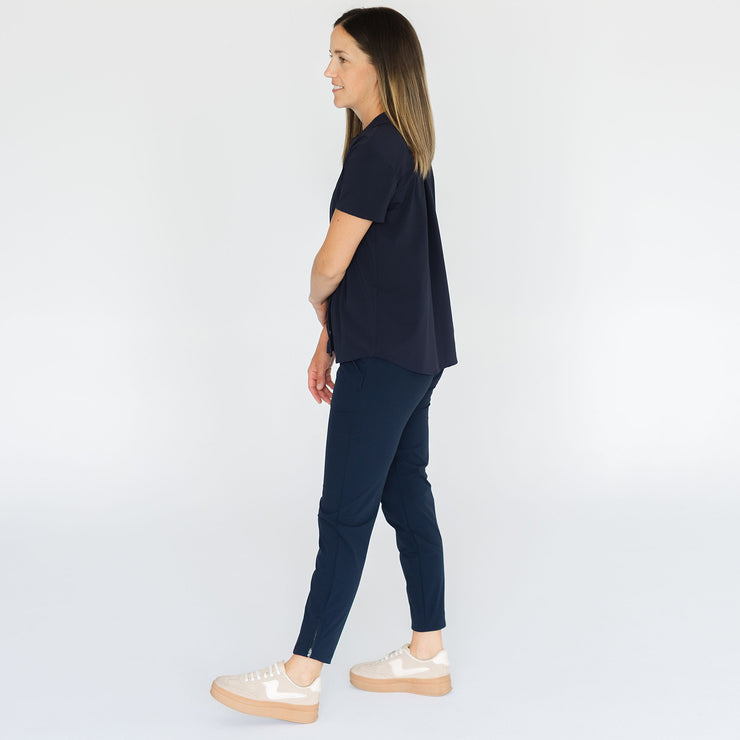 Beth Button-Up in Navy Blazer