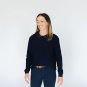 Beth Button-Up in Navy Blazer