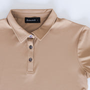 Performance Ribbed Polo in Sand