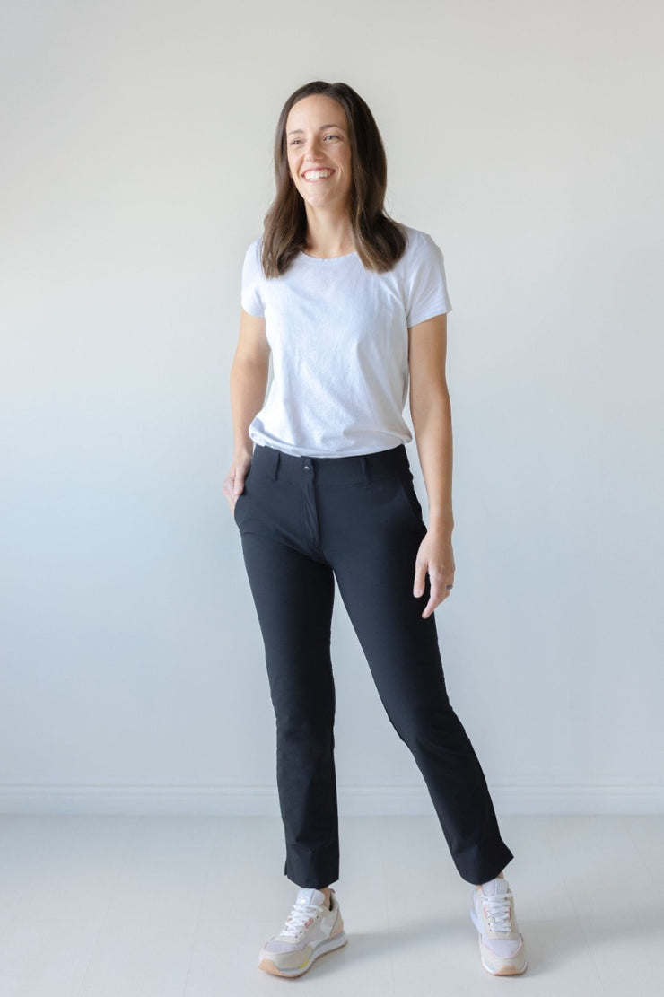 Peggy Cropped Trouser in Midnight Black