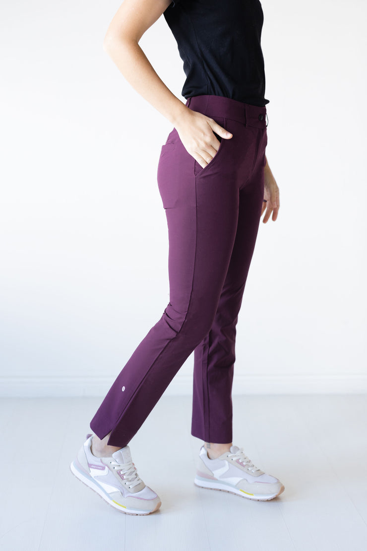 Peggy Cropped Trouser in Dark Port
