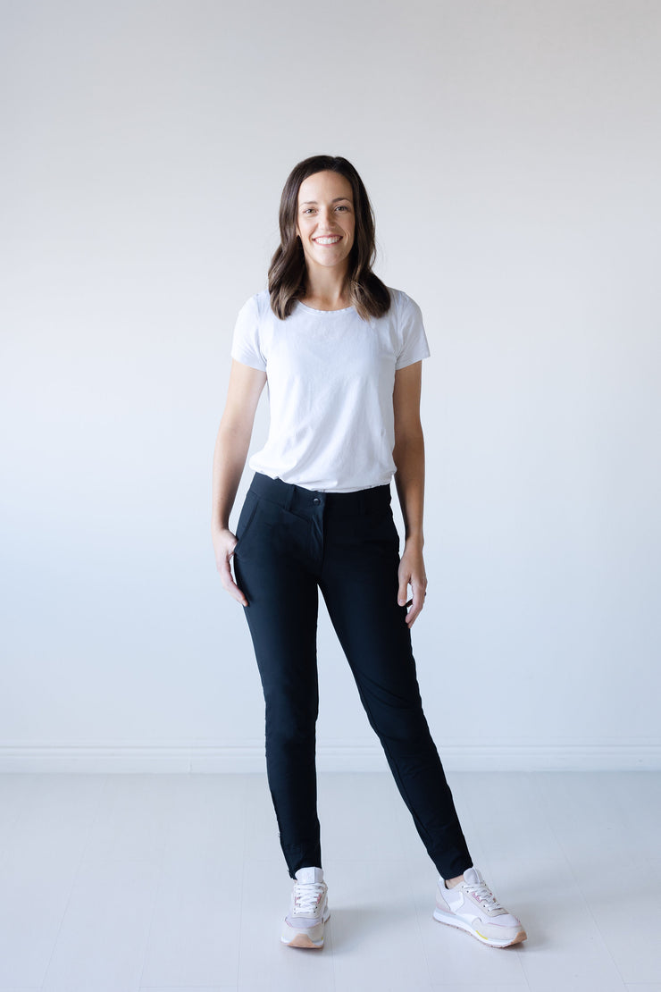 Everlane Side Zip Work Pants Womens Size 14 Black Stretch Cotton Career NEW